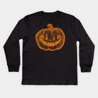Gothic Jack-o-Lantern (Orange) Kids Long Sleeve T-Shirt